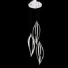 Picture of 1235lm Meridian Etched Acrylic Chrome Integrated LED 3 Head Pendant Cluster