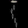 Picture of 1944lm Meridian Etched Acrylic Brushed Nickel Integrated LED 5 Head Pendant Cluster