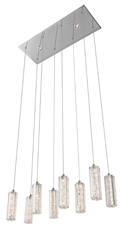 Picture of 2330lm Neruda Clear Crystal W/ Crystal Gems Chrome Integrated LED cool white LED 2 x 4 light pendant cluster