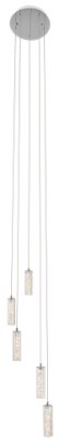 Mostrar detalles para 1502lm Neruda Clear Crystal W/ Crystal Gems Chrome Integrated LED cool white LED 5 light spiral pendant Imagen de 1502lm Neruda Clear Crystal W/ Crystal Gems Chrome Integrated LED cool white LED 5 light spiral pendant