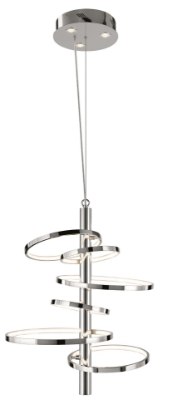 Mostrar detalles para 2121lm Sirkus Etched Acrylic Chrome Integrated LED cool white LED 6 Ring (light) + 3 Recessed Pendant Imagen de 2121lm Sirkus Etched Acrylic Chrome Integrated LED cool white LED 6 Ring (light) + 3 Recessed Pendant