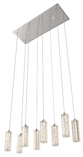 Picture of 2330lm Neruda Clear Crystal W/ Crystal Gems Chrome Integrated LED warm white LED 2 x 4 light pendant cluster