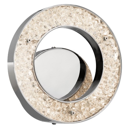 Picture of 905lm Crushed Ice Clear Glass With Crystals Gems Chrome Integrated LED warm white LED 1 (light) Circular Sconce