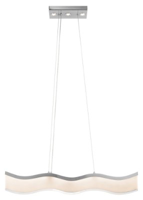 Mostrar detalles para 1502lm Ramay Etched And Clear Acrylic Chrome Integrated LED 40 inch + 3 Recessed Island Pendant Imagen de 1502lm Ramay Etched And Clear Acrylic Chrome Integrated LED 40 inch + 3 Recessed Island Pendant