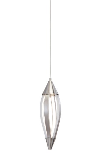 Foto para 223lm Meridian Etched Acrylic Brushed Nickel Integrated LED Mini Pendant