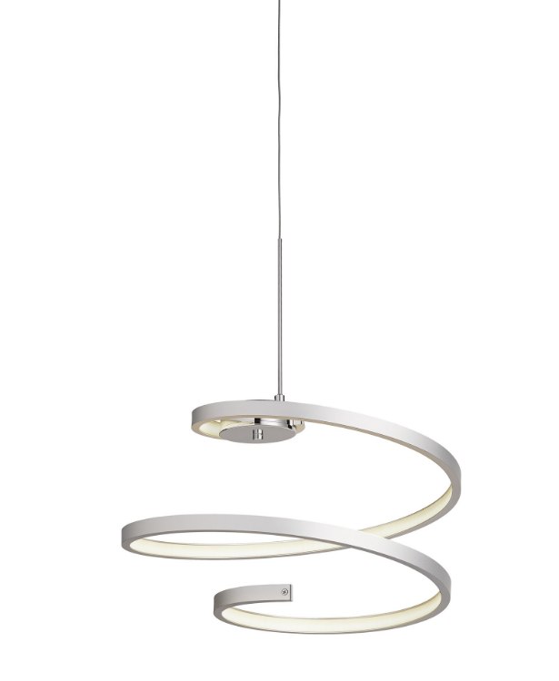 Picture of 760lm Tintori Etched Acrylic Chrome & Oxidised Silver Integrated LED Pendant