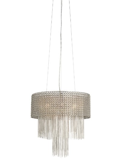 Picture of 40w Elauna Brushed Nickel G9 Large Drum Pendant