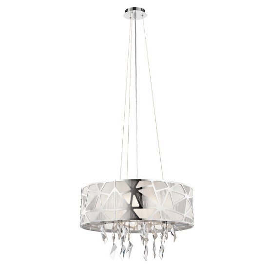 Foto para 40w Angelique Platinum & White Acrylic Chrome G9 Large Drum Pendant