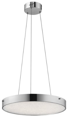 Mostrar detalles para 1595lm Crystal Moon Clear Cubic Zirconia Chip Chrome Integrated LED Pendant 20" Imagen de 1595lm Crystal Moon Clear Cubic Zirconia Chip Chrome Integrated LED Pendant 20"