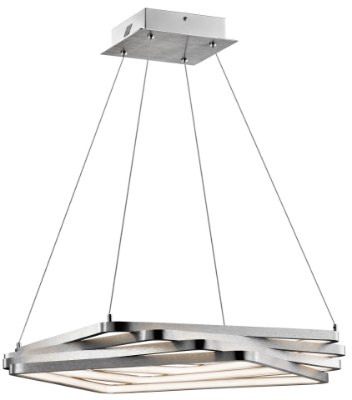 Mostrar detalles para 1418lm Kyrzo Etched Acrylic Satin Aluminum Integrated LED Pendant Imagen de 1418lm Kyrzo Etched Acrylic Satin Aluminum Integrated LED Pendant