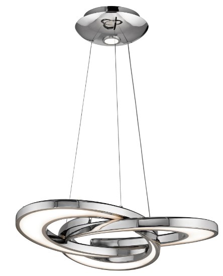 Foto para 1749lm Destiny Etched Acrylic Chrome Integrated LED Chandelier