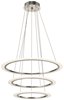 Picture of 5555lm Hyvo Matte White Acrylic Brushed Nickel Integrated LED 3 Ring LED Pendant