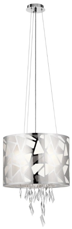 Picture of 40w Angelique Platinum & White Acrylic Chrome G9 18" TALL DRUM Foyer