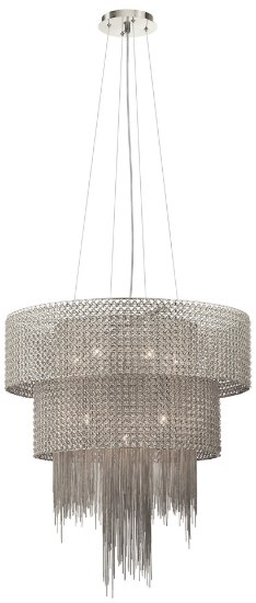 Foto para 40w Elauna Brushed Nickel G9 Large Drum Chandelier