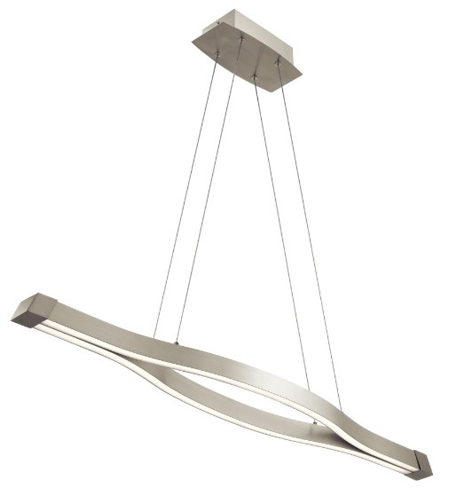 Picture of 1197lm Nya Etched Acrylic Satin Nickel Integrated LED 48" Linear Pendant