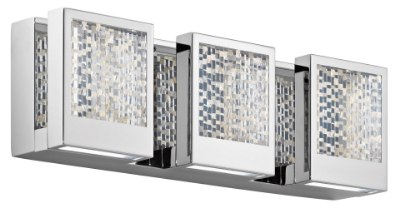 Mostrar detalles para 1125lm Pandora Clear Acrylic Chrome Integrated LED 3-Light 17.5" Vanity Imagen de 1125lm Pandora Clear Acrylic Chrome Integrated LED 3-Light 17.5" Vanity