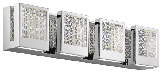 Picture of 1402lm Pandora Clear Acrylic Chrome Integrated LED 4-Light 24" Vanity