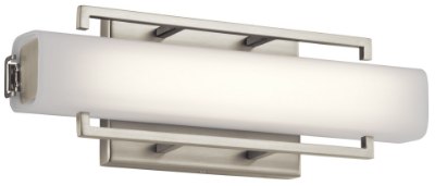 Mostrar detalles para 1100lm Perov Etched Opal Glass Brushed Nickel Integrated LED Sconce/Vanity Imagen de 1100lm Perov Etched Opal Glass Brushed Nickel Integrated LED Sconce/Vanity