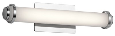 Mostrar detalles para 1480lm Marais Etched Opal Glass Chrome Integrated LED 18" Vanity Imagen de 1480lm Marais Etched Opal Glass Chrome Integrated LED 18" Vanity