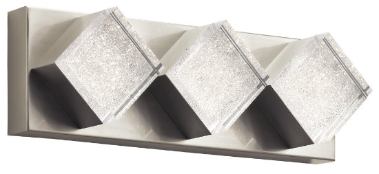 Picture of 639lm Gorve Clear Cubic Zirconia Chip Brushed Nickel Integrated LED Vanity