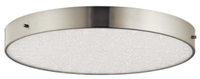 Mostrar detalles para 1595lm Crystal Moon Clear Cubic Zirconia Chip Brushed Nickel Integrated LED Flush 20" Imagen de 1595lm Crystal Moon Clear Cubic Zirconia Chip Brushed Nickel Integrated LED Flush 20"