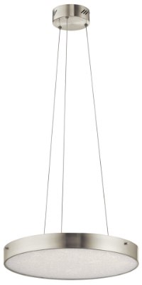 Mostrar detalles para 1595lm Crystal Moon Clear Cubic Zirconia Chip Brushed Nickel Integrated LED Pendant 20" Imagen de 1595lm Crystal Moon Clear Cubic Zirconia Chip Brushed Nickel Integrated LED Pendant 20"