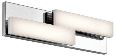 Mostrar detalles para 1489lm Zagg White Acrylic Chrome Integrated LED 20" 2-Light Vanity Imagen de 1489lm Zagg White Acrylic Chrome Integrated LED 20" 2-Light Vanity