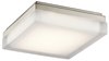 Picture of 1507lm Arston Press Glass - Painted White Inside Brushed Nickel Integrated LED 9" Square Flush