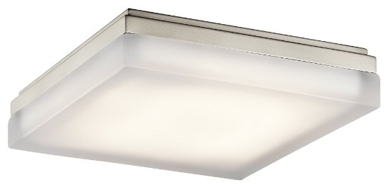 Picture of 2718lm Arston Press Glass - Painted White Inside Brushed Nickel Integrated LED 12" Square Flush