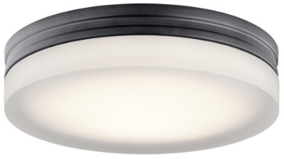 Mostrar detalles para 1270lm Rylee Press Glass - Painted White Inside Bronze Integrated LED 11" Round Flush Imagen de 1270lm Rylee Press Glass - Painted White Inside Bronze Integrated LED 11" Round Flush