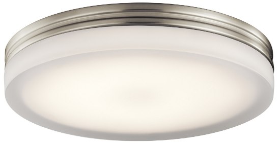 Picture of 2477lm Rylee Press Glass - Painted White Inside Brushed Nickel Integrated LED 14" Round Flush