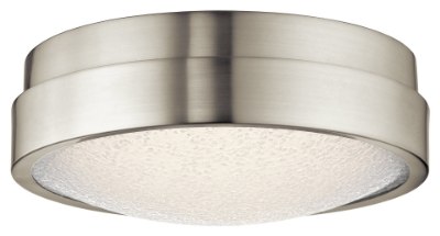 Mostrar detalles para 1614lm Piazza Ice Glass Brushed Nickel Integrated LED 13" Round Flush Imagen de 1614lm Piazza Ice Glass Brushed Nickel Integrated LED 13" Round Flush