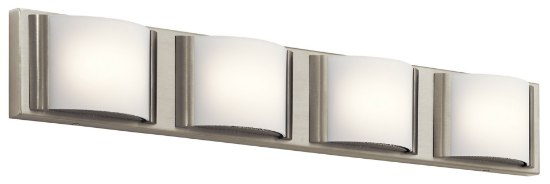 Foto para Bent Glass Brushed Nickel Integrated LED 30" Vanity
