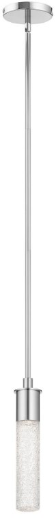 Picture of Clear Ice Glass Chrome Integrated LED 1-Light Mini Pendant