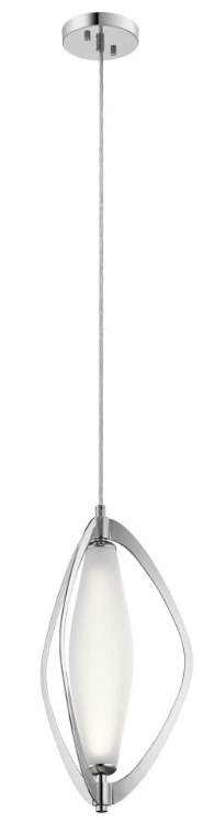 Picture of White Jade Frosted Chrome Integrated LED 1-Light Pendant