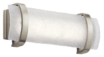 Mostrar detalles para 1414lm Adara Ice Glass - Sandblasted Inside Brushed Nickel Integrated LED 19" Vanity Imagen de 1414lm Adara Ice Glass - Sandblasted Inside Brushed Nickel Integrated LED 19" Vanity