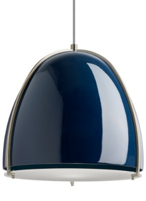 Mostrar detalles para 53w Paravo Blue/Satin Nickel A-19 Incandescent Pendant Imagen de 53w Paravo Blue/Satin Nickel A-19 Incandescent Pendant