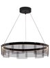 Picture of 30w 1900lm 27k 24" Stratos Smoke Black LED Chandelier
