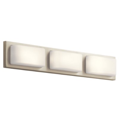 Mostrar detalles para 30w 1368lm Kelsi Etched Opal Glass Brushed Nickel Integrated LED Vanity Imagen de 30w 1368lm Kelsi Etched Opal Glass Brushed Nickel Integrated LED Vanity