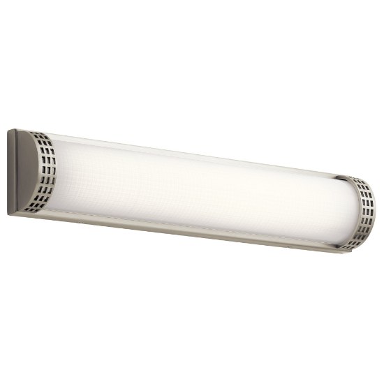 Foto para 40w 1687lm Column Bent Glass With Inside Stripe Pattern Brushed Nickel Integrated LED Vanity