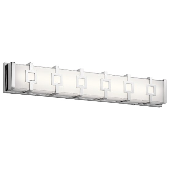 Foto para 45w 1826lm Velitri Clear Etched Mitered Glass Chrome Integrated LED Vanity