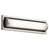 Picture of 25w 1185lm Sandro Screen White Bent Glass NI with Black Accent Integrated LED Vanity