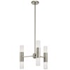 Foto para 42w 2256lm Glacial Glow Ice Glass Brushed Nickel Integrated LED 3 Light Pendant