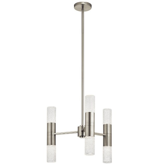 Picture of 42w 2256lm Glacial Glow Ice Glass Brushed Nickel Integrated LED 3 Light Pendant