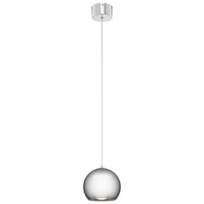 Mostrar detalles para 5w 282lm Rendo Smoke Solar Control Coated  Glass Shade & Clear Cubic Zirconia Chip Lens Chrome Integrated LED Pendant Imagen de 5w 282lm Rendo Smoke Solar Control Coated  Glass Shade & Clear Cubic Zirconia Chip Lens Chrome Integrated LED Pendant
