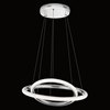 Foto para 80w 2892lm Dosh Etched Acrylic Chrome Integrated LED 2 Ring LED Pendant
