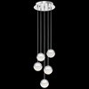 Picture of 85w 1294lm Moonlit Clear Cubic Zirconia Chip Chrome Integrated LED 5 light spiral pendant