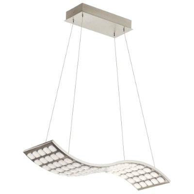 Mostrar detalles para 39w 2815lm Cubic Wave White Brushed Nickel Integrated LED Pendant Imagen de 39w 2815lm Cubic Wave White Brushed Nickel Integrated LED Pendant
