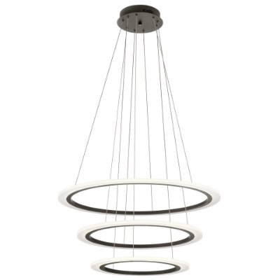 Mostrar detalles para 75w 5555lm Hyvo Matte White Acrylic Bronze Integrated LED 3 Ring LED Pendant Imagen de 75w 5555lm Hyvo Matte White Acrylic Bronze Integrated LED 3 Ring LED Pendant