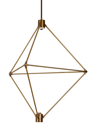 Picture of 17.5w 347lm Candora 30k Aluminum Aged Brass 90cri Candora 29 Chandelier ab LEDWD